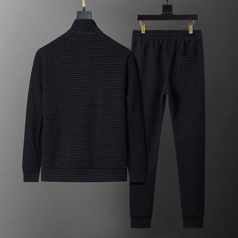 High-Quality 25-Year Trendy Brand Casual All-Over Flocking Printed Sports Suits For Men And Women, Same-Style Couple Suits - Image 3