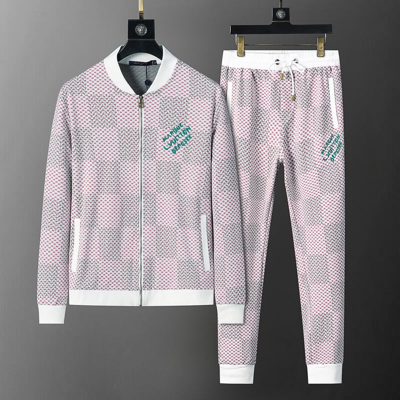 High-Quality 25-Year Trendy Brand Casual All-Over Flocking Printed Sports Suits For Men And Women, Same-Style Couple Suits - Image 1