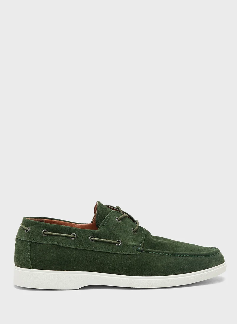 روبرت وود Genuine Suede Leather Boat Shoes