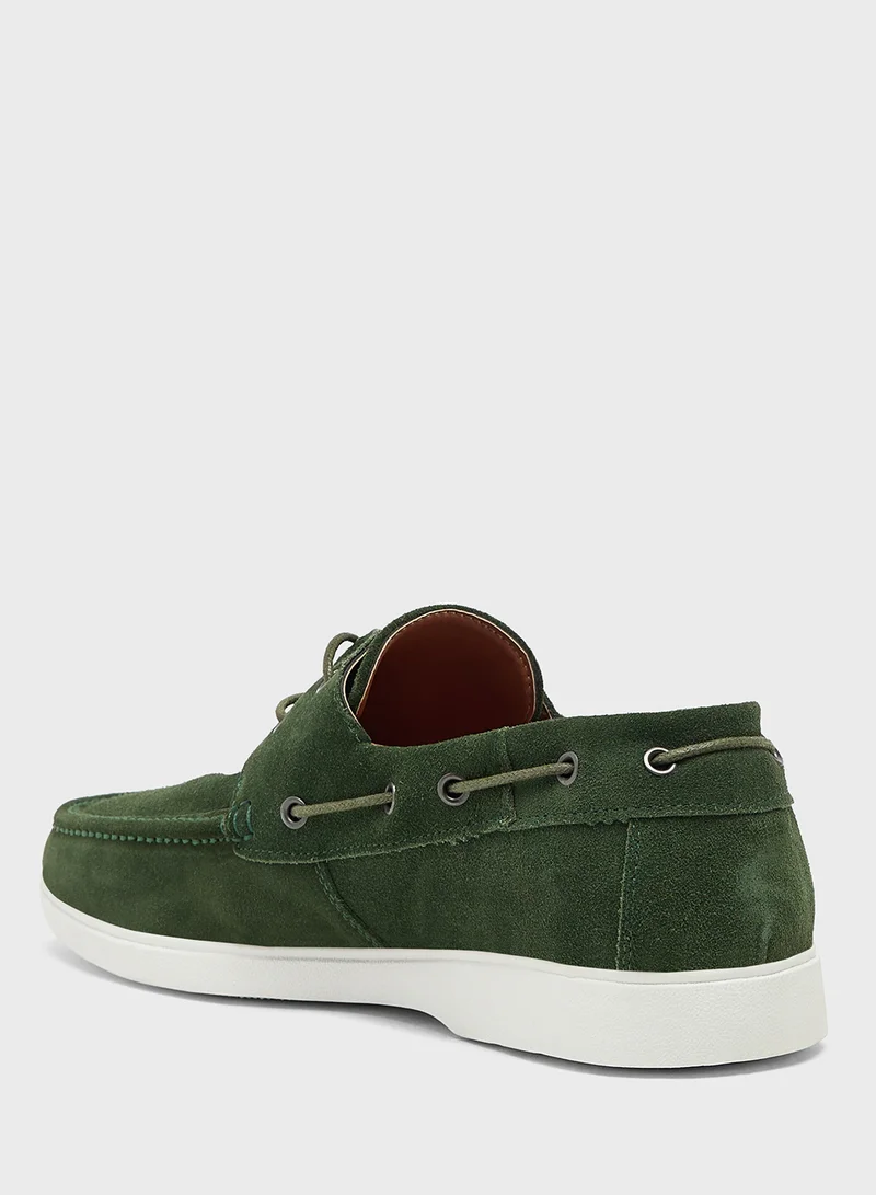 روبرت وود Genuine Suede Leather Boat Shoes