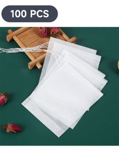Ant 100-Piece Disposable Tea Filter Bags Corn Fiber Drawstring Seal Filter Tea Bags,for Loose Leaf Tea, Empty Tea Bags Filter Flower Tea &Coffee Bag (7cm*9cm)  - Image 1
