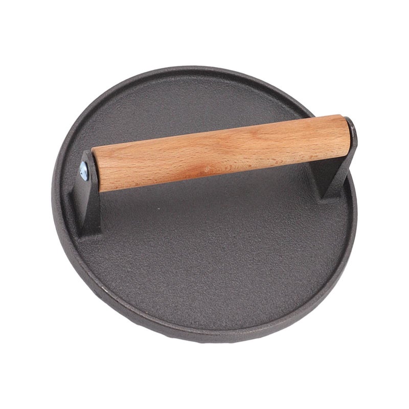 Cast Iron Grill Press For Burgers With Wooden Handle 2.2 Lbs Heavy Weight - Image 4