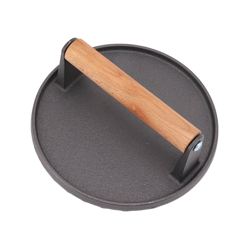 Cast Iron Grill Press For Burgers With Wooden Handle 2.2 Lbs Heavy Weight - Image 5