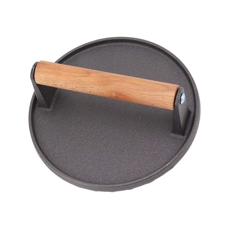 Cast Iron Grill Press For Burgers With Wooden Handle 2.2 Lbs Heavy Weight - Image 3
