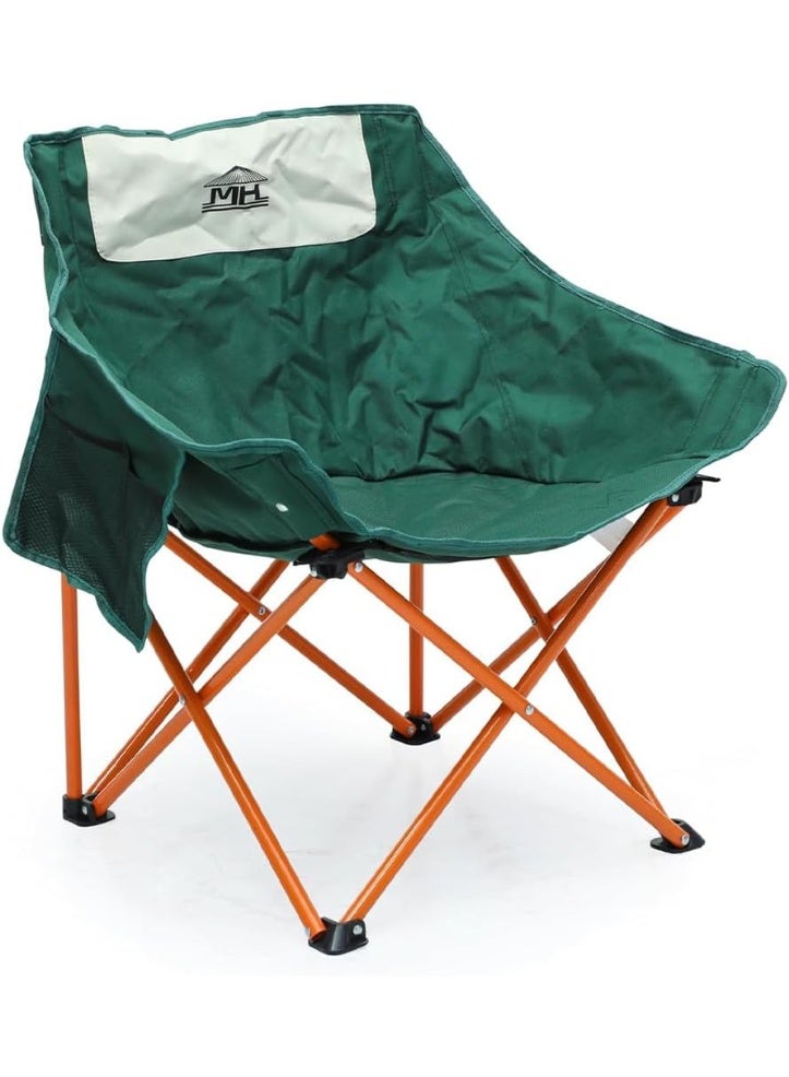 Multi Home Furniture Green Camping Chair – Foldable Chair with Side Pocket | Lightweight Folding Chair for Adults & Kids, Portable Chair & Beach Chair for Picnic, Balcony Chair & Camping Essentials - Image 1