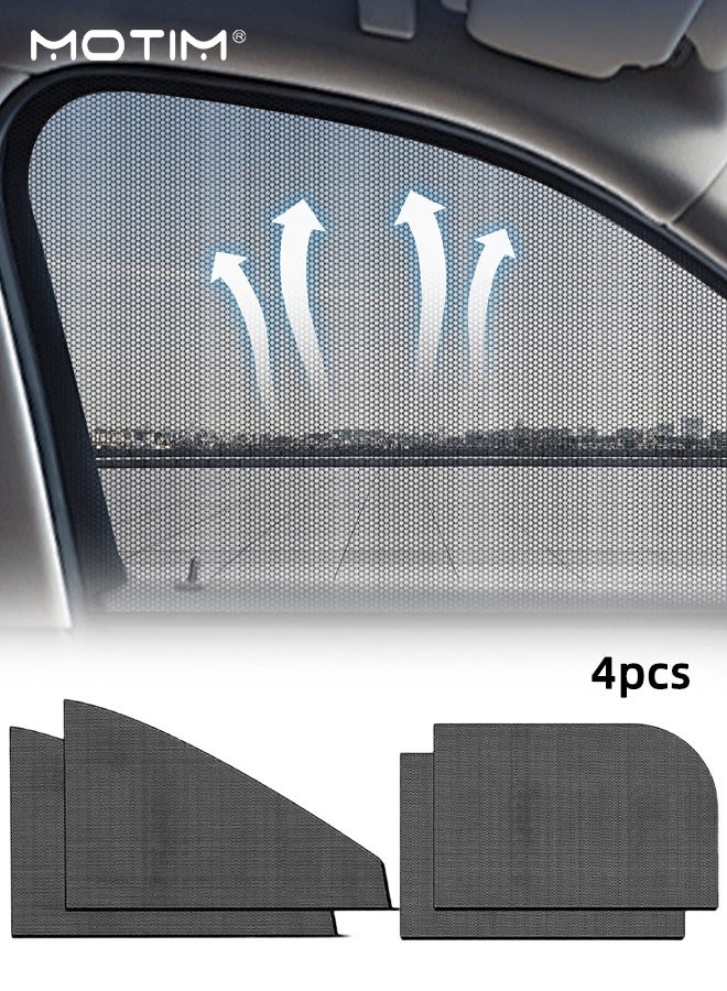 Motim 4 Pack Car Window Shade, Side Window Sun Shade for Side Window, Sun, Glare, and UV Rays Protection for Your Child, Mesh Breathable Shade, Car Window Shades for Breastfeeding, Taking a nap, Changing Clothes - Image 1