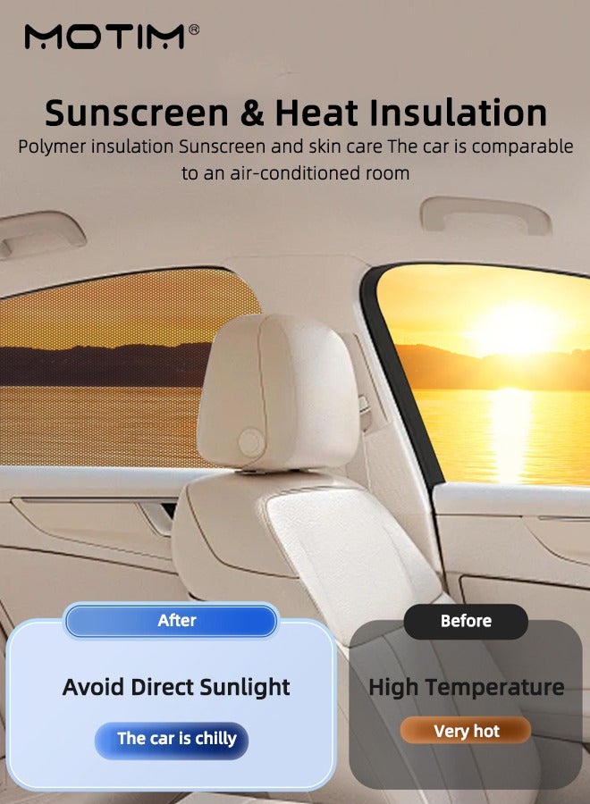 Motim 4 Pack Car Window Shade, Side Window Sun Shade for Side Window, Sun, Glare, and UV Rays Protection for Your Child, Mesh Breathable Shade, Car Window Shades for Breastfeeding, Taking a nap, Changing Clothes - Image 3