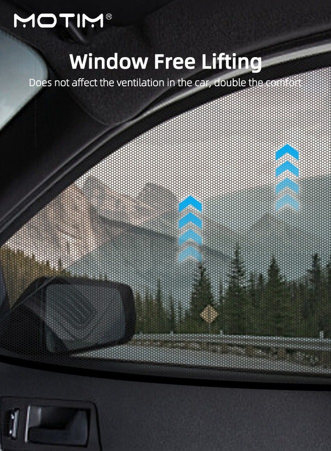 Motim 4 Pack Car Window Shade, Side Window Sun Shade for Side Window, Sun, Glare, and UV Rays Protection for Your Child, Mesh Breathable Shade, Car Window Shades for Breastfeeding, Taking a nap, Changing Clothes - Image 5