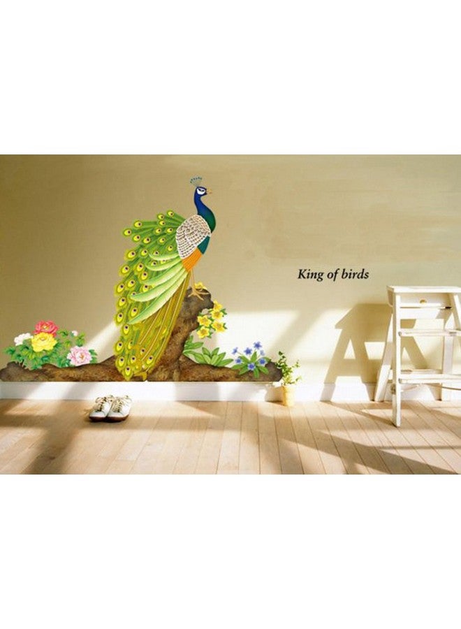 Decals Design 'Peacock Bird' Wall Sticker (PVC Vinyl, 60 cm x 90 cm, Multicolour) - Image 2