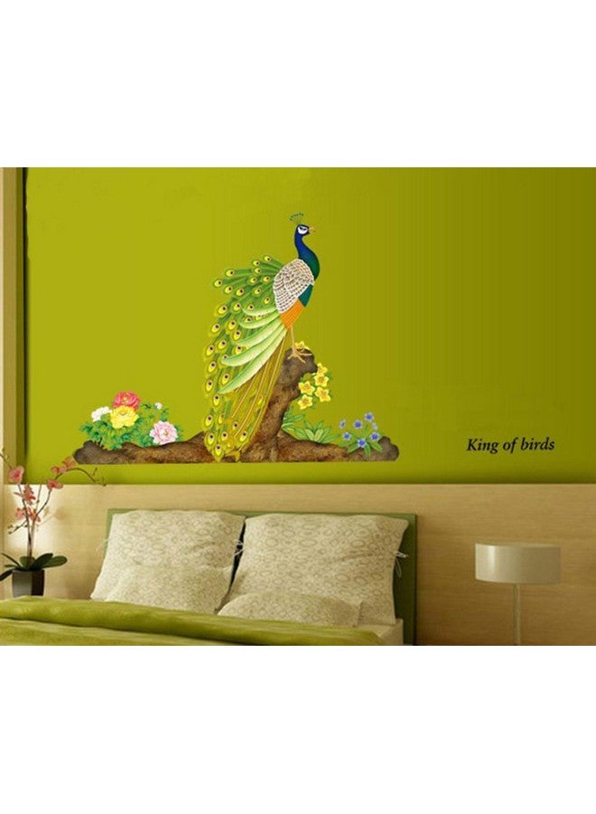 Decals Design 'Peacock Bird' Wall Sticker (PVC Vinyl, 60 cm x 90 cm, Multicolour) - Image 3