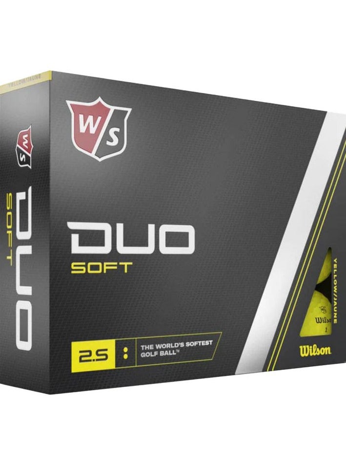 Wilson - Duo Soft Yellow Golf Balls (12-Pack) – Ultra-Soft, Low Compression Golf Balls for Maximum Distance & Control – High-Visibility for All Skill Levels - Image 1