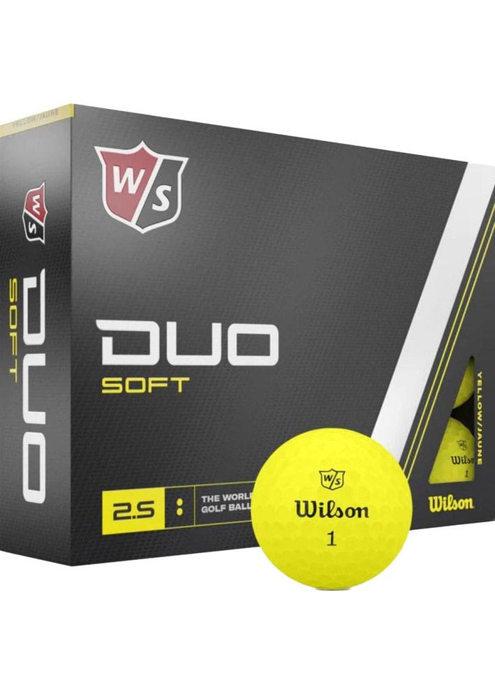 Wilson - Duo Soft Yellow Golf Balls (12-Pack) – Ultra-Soft, Low Compression Golf Balls for Maximum Distance & Control – High-Visibility for All Skill Levels - Image 1