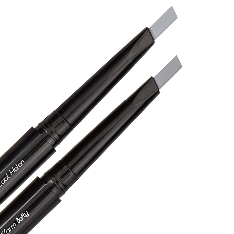Eye Embrace Light Gray Eyebrow Pencils: Warm Betty & Cool Helen 2 Pack Bundle - Waterproof, Double-Ended Automatic Angled Tip & Spoolie Brush, Cruelty-Free - Image 5