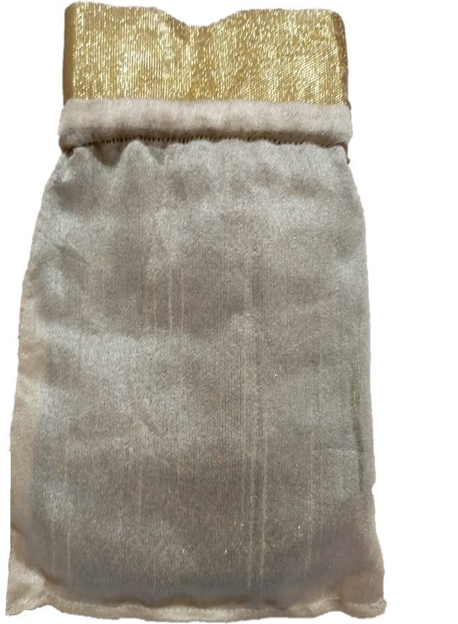 Manvicare Black & Gold Brocade Fabric Potli Bags for Diwali Gift Wrap - 1 Potli - 9.5" by 6.5" - Image 2