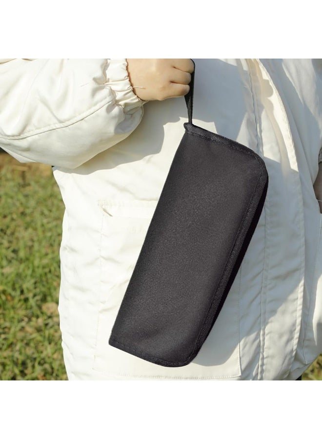 كيمايا كرسي تخييم صغير، كرسي قابل للطي محمول مع حقيبة حمل، كرسي قابل للطي محمول من الفولاذ الكربوني، كرسي شاطئ محمول للصيد والمشي لمسافات طويلة والبستنة (أسود فاحم) - Image 3