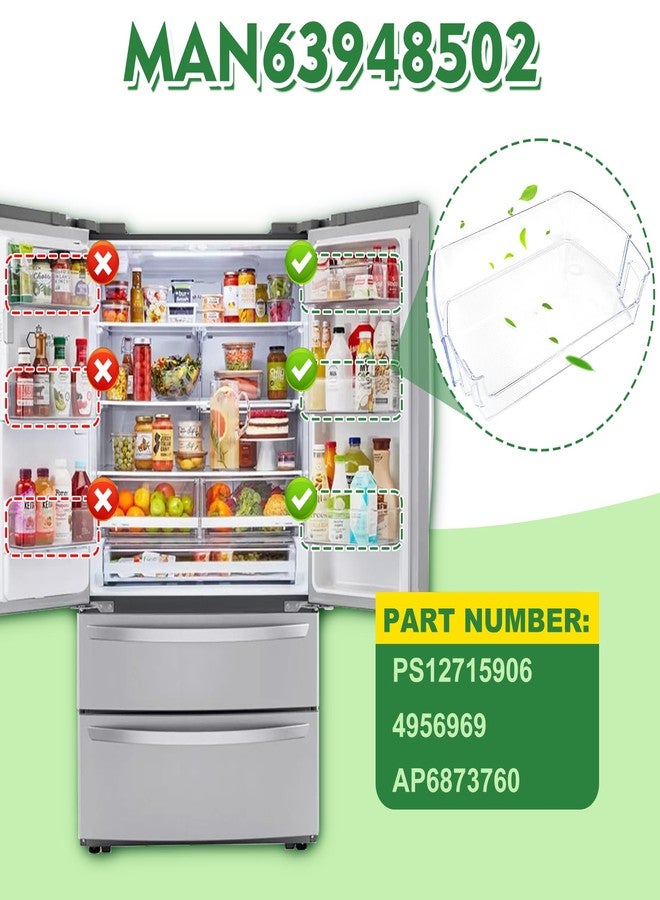 رف باب MAN63948502 متوافق مع LG LFXS28968D، LFCC22426S، LRMXS2806S، إلخ. رقم القطعة: PS12715906، 4956969، AP6873760، EAP12715906 - Image 3
