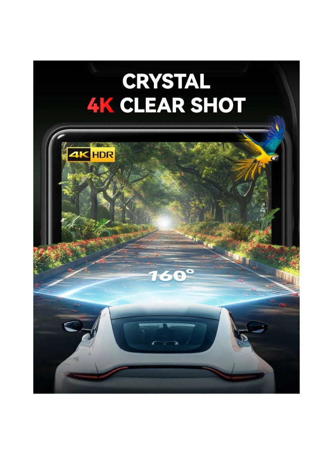 ريد تايجر كاميرا داش أمامية بدقة 4K مع شاشة تعمل باللمس والتحكم الصوتي أسود 2.2 بوصة F4 - Image 3