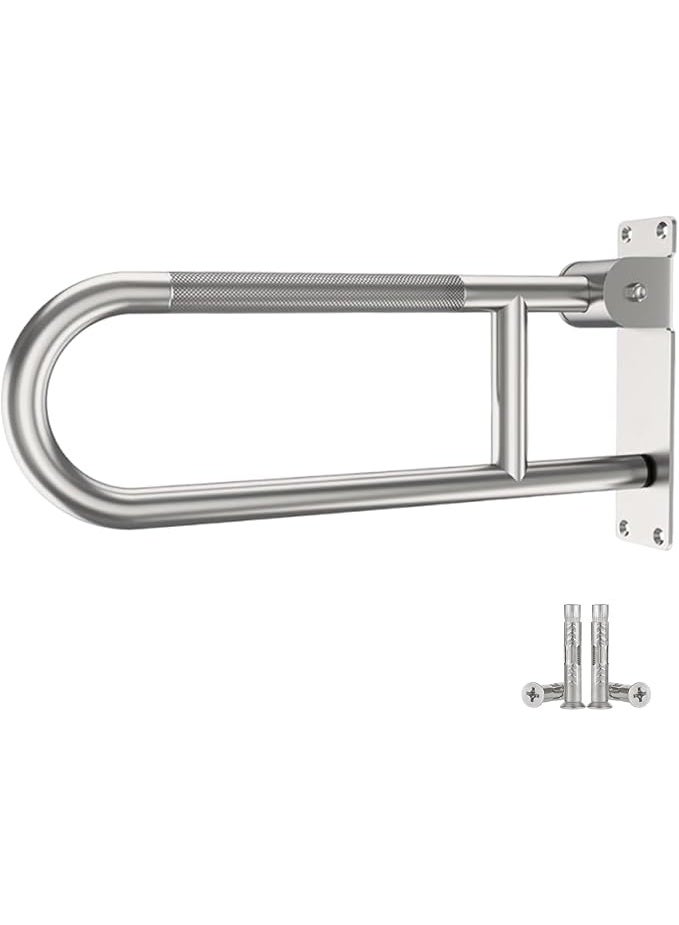 Folding Pull Handle Bathroom Toilet Matt Stainless Steel Non-Slip Wall Support 90 Folding Safety Shower Toilet - Image 1