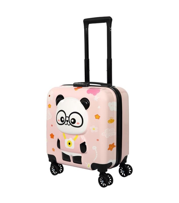 Polo Class Baby Panda Hard-Sided Polycarbonate Kids Trolley Bag -18 Inches- Light Pink - Image 2