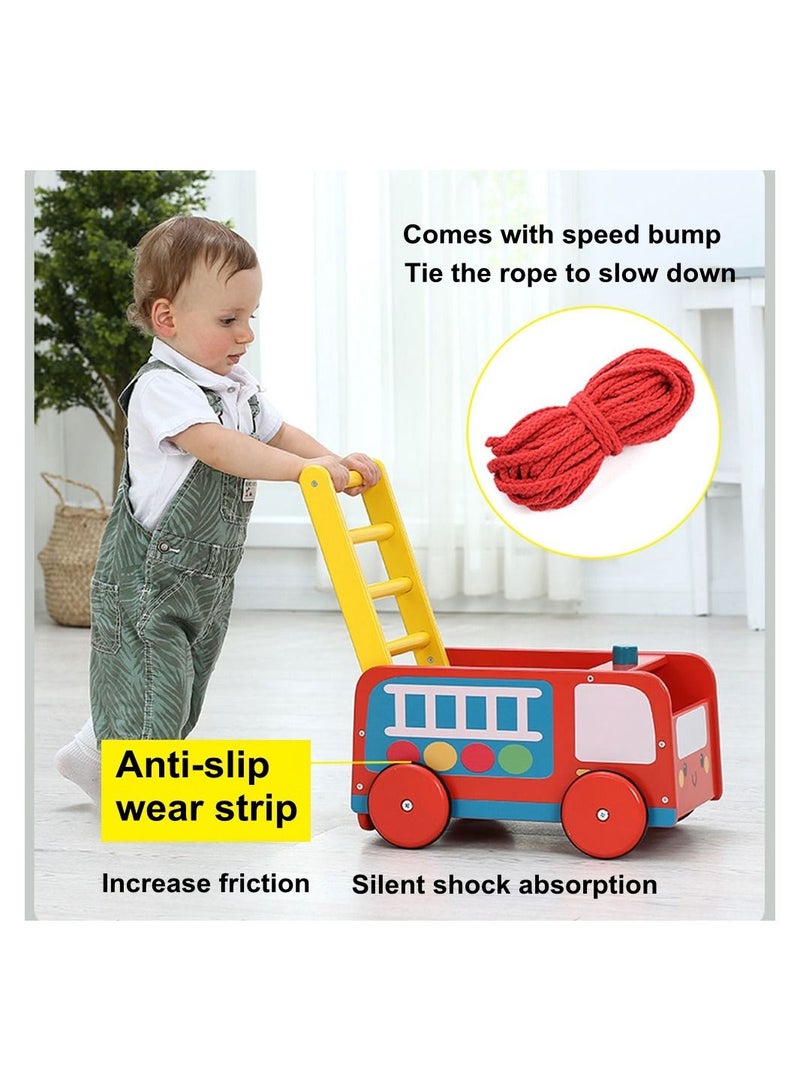 Cool Baby COOLBABY Wooden Walker 4 Wheels Kids Storage Trolley Toy Walker - Image 4