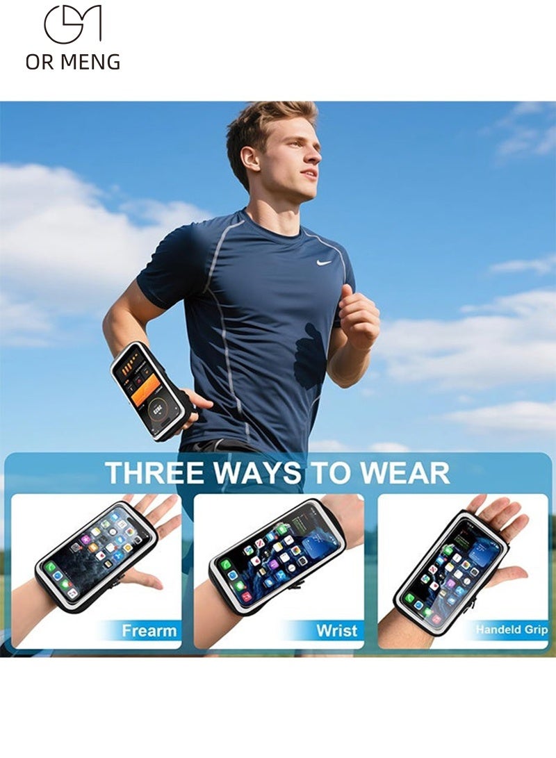 OR MENG Wristband Phone Holder for Running, Forearm Armbands, Running Armband with Card Slot for iPhone Pro Max Plus (16/15/14/13/12/11/X/XR), for Galaxy S24/S10, Cell Phone Holder Up to 7.0'' Phone - Image 1
