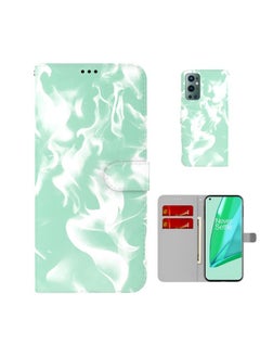 HuHa Case Cover For For OnePlus 9 Pro Cloud Fog Pattern Horizontal Flip Leather Case with Holder & Card Slot & Wallet(Mint Green) 