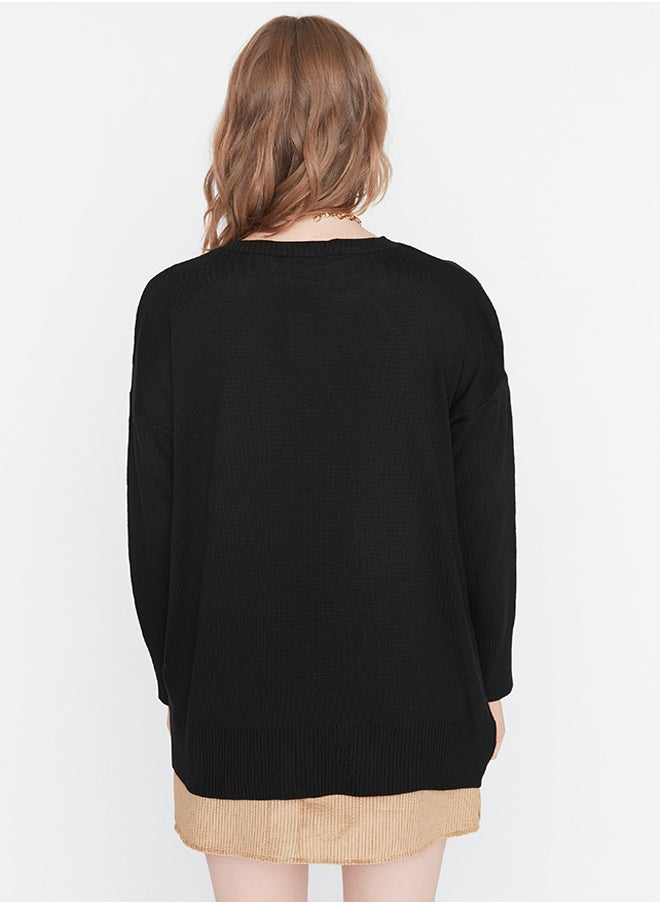 Black Extra Wide Fit Basic Knitwear Sweater TWOAW23KZ01849 - pzsku/Z194A571CED66591E18BFZ/45/_/1730941998/3591fa17-621e-4188-8894-d5ef3193a7b6