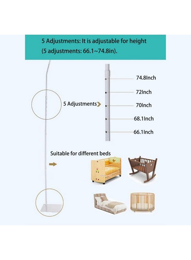 Vilemoon Mosquito Net Stand Adjustable Crib Canopy Holder Mosquito Net Holder Support Bracket Mounting Rack Accessories for Home Crib Cot Bed Easy Assembly Installation - Image 3