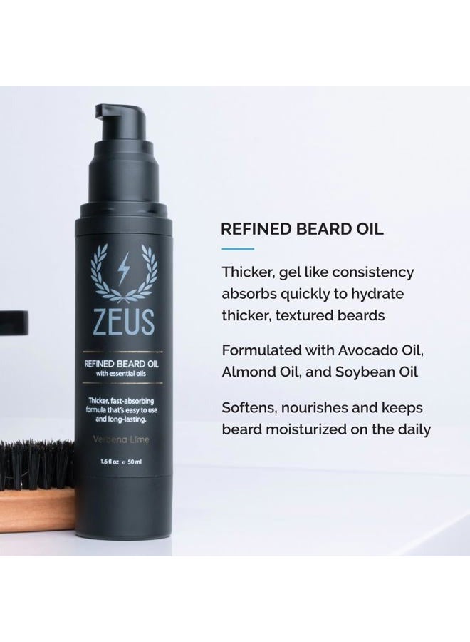 Zeus Everyday Beard Care Kit for Men, Beard Shampoo, Conditioner, Refined Oil & Styling Balm, Softens, Hydrates, Tames & Strengthens (Made in USA) Sandalwood - Image 4
