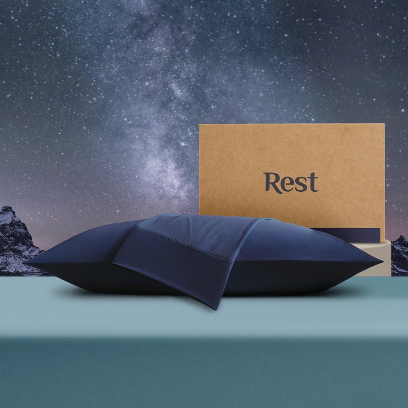 Rest REST Evercool+ Cooling Pillow Cases King - 2 Pillowcase for Sensitive Skin  Silver Infused Fabric for Hygienic Sleep  Silky Smooth for Curly Hair  High Elastic for Snug Fit (19x35 inches)  - Image 1