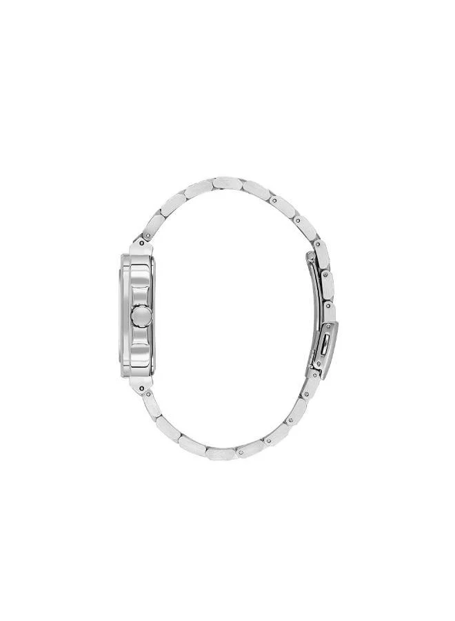 DANIEL KLEIN Men's Stainless Steel Silver Brass Case Analog Black Square Emboss Dial Japanese Quartz Premium 50 Meters Water Resistant