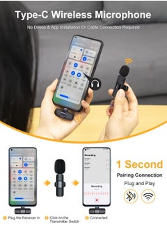 Houmt Wireless Lavalier Microphone Clip on Microphone for Type C Devices Vlogging Interview Live Streaming YouTube Video Broadcast  - Image 2