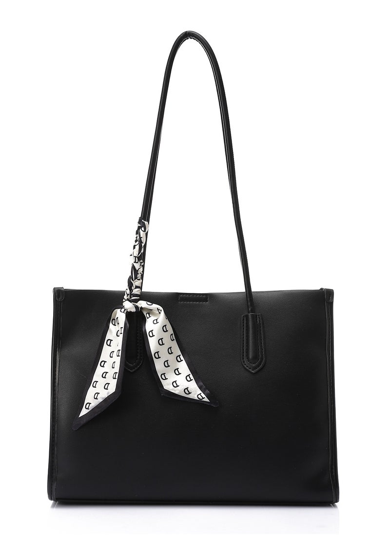 Mr.joe - Mr Joe Black Shoulder Bag with Scarf Detail-4125 - Image 1