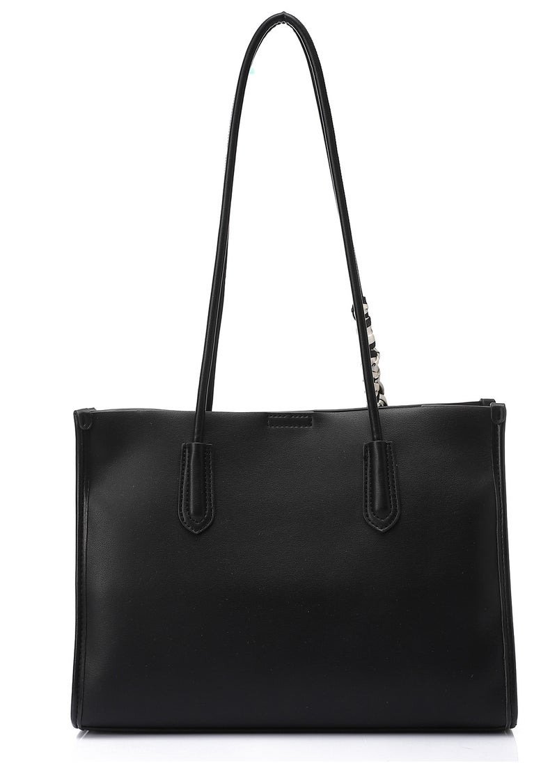 Mr.joe - Mr Joe Black Shoulder Bag with Scarf Detail-4125 - Image 1