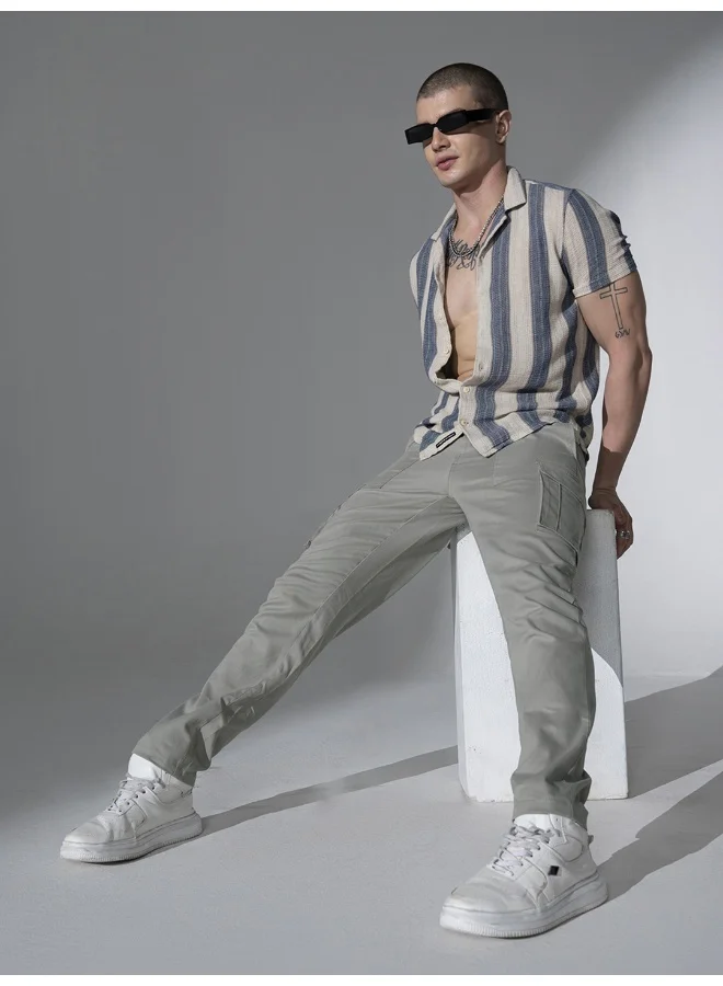 Hubberholme Men's Light Grey Cargo Trousers - Stylish and Functional