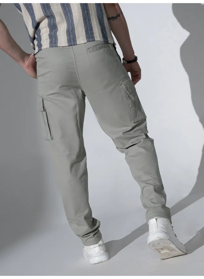 Hubberholme Men's Light Grey Cargo Trousers - Stylish and Functional