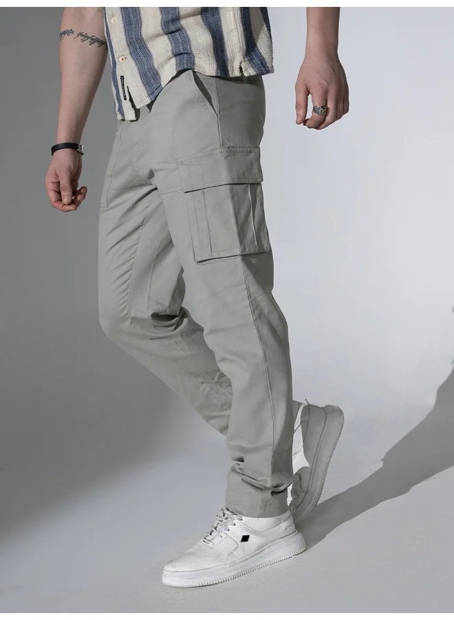 Hubberholme Men's Light Grey Cargo Trousers - Stylish and Functional