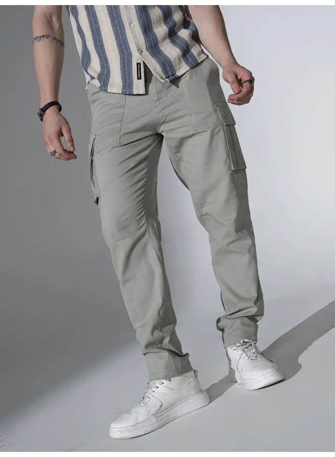 Hubberholme Men's Light Grey Cargo Trousers - Stylish and Functional