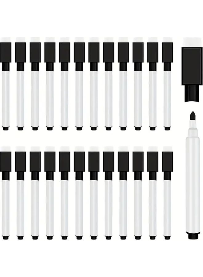 Black Dry Erase Markers 25 Pack With Eraser Caps For Whiteboard School Office Home - Image 1