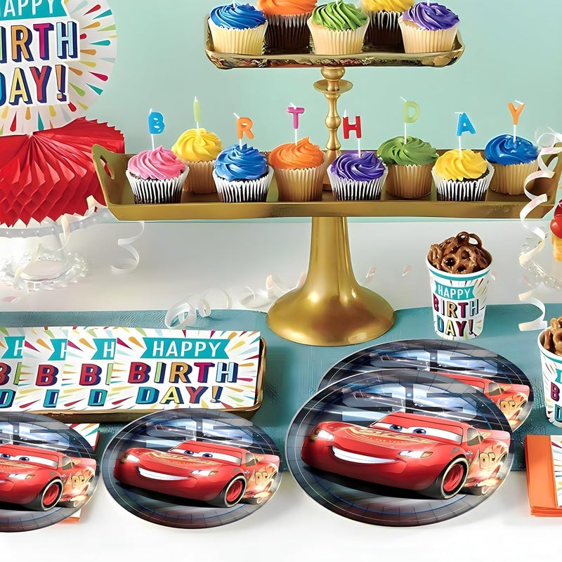 Unique Round Dinner Paper Plates  9 Disney Cars 8 Pcs - Image 3