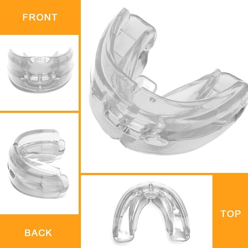 Coolrunner Double Braces Mouth Guard, Sports Athletic Mouth Guards Youth Mouthguard for Upper and Lower Teeth Protection Required for Youth, Teenager and Adults (Blue) (Blue+Transparent) - Image 4