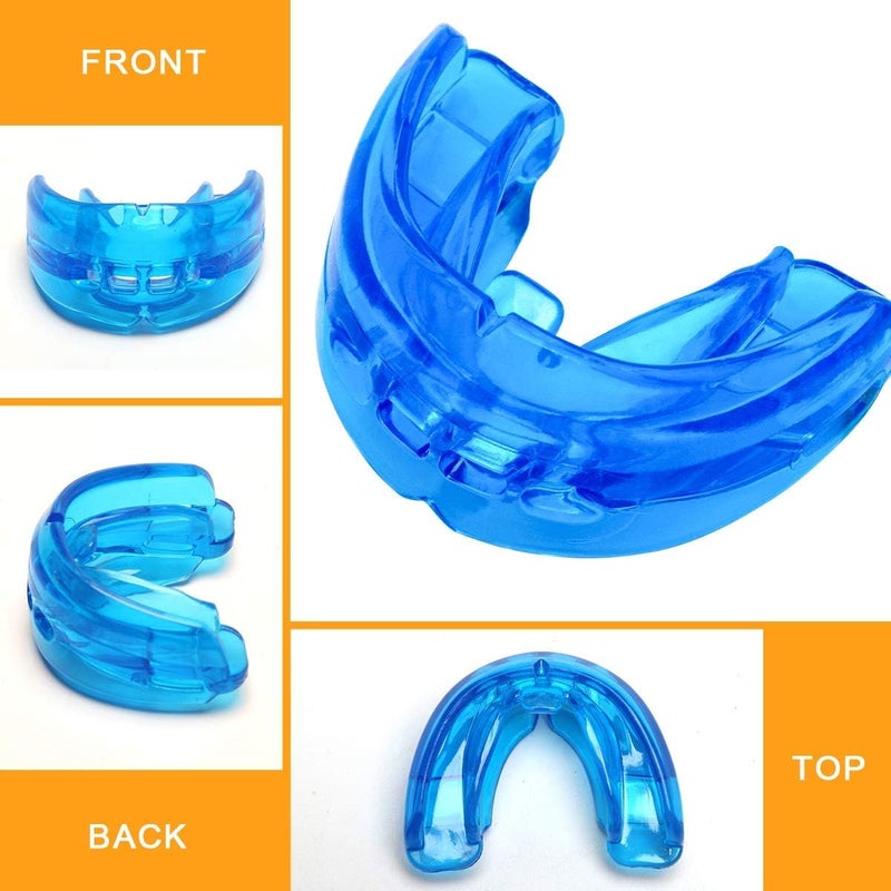 Coolrunner Double Braces Mouth Guard, Sports Athletic Mouth Guards Youth Mouthguard for Upper and Lower Teeth Protection Required for Youth, Teenager and Adults (Blue) (Blue+Transparent) - Image 5