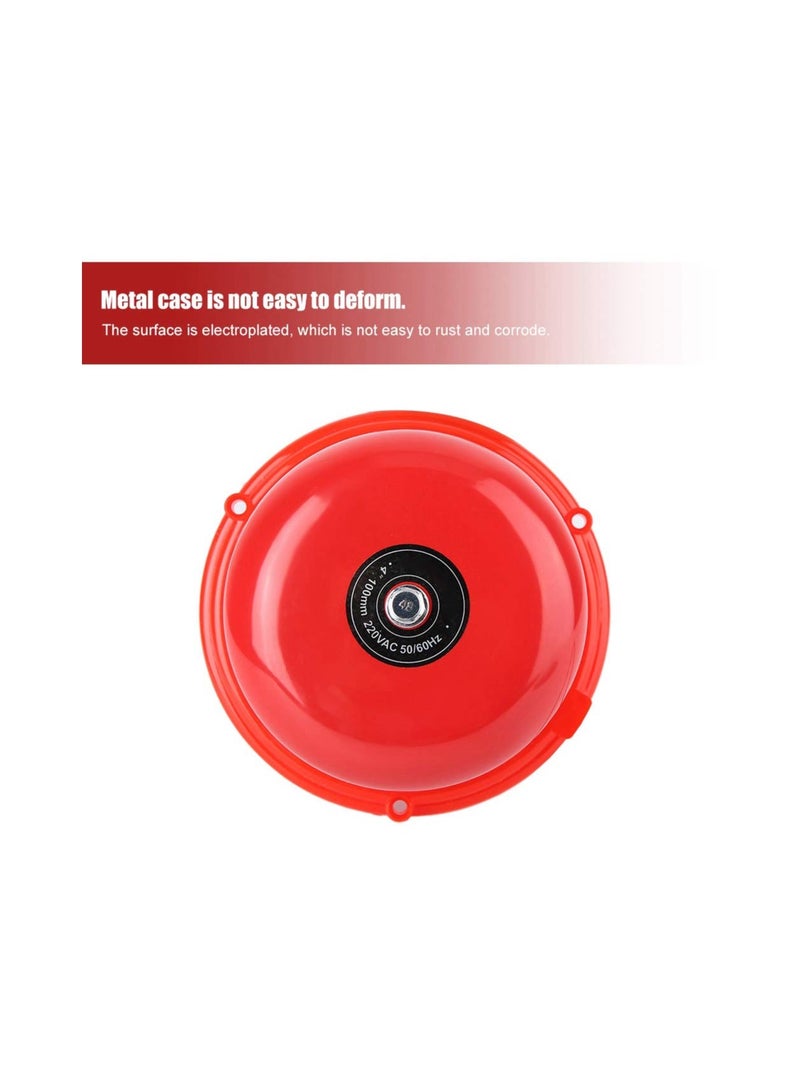 SYOSI Fire Alarm Bell, Security Fire Alarm Warning Bell, 4in 100db High Decibel Wired Security Fire Bell, Metal Fire Control Internal Strike Type Alarm Bell, Electric Alarm Bell for School Factory Station - Image 5