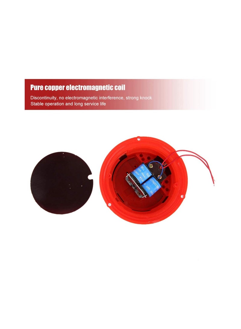 SYOSI Fire Alarm Bell, Security Fire Alarm Warning Bell, 4in 100db High Decibel Wired Security Fire Bell, Metal Fire Control Internal Strike Type Alarm Bell, Electric Alarm Bell for School Factory Station - Image 3