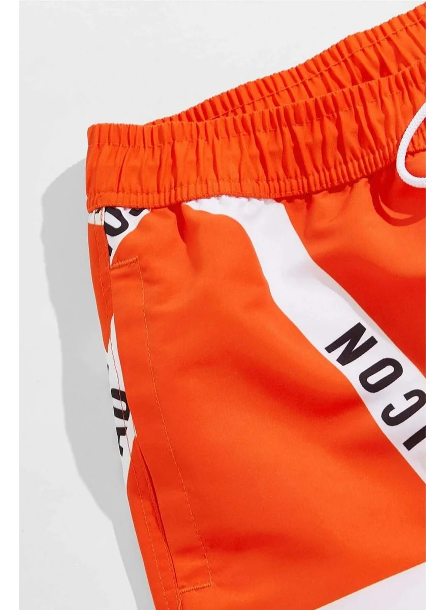 Angelsin Men's Basic Standard Size Printed Swimsuit with Pockets Swim Shorts