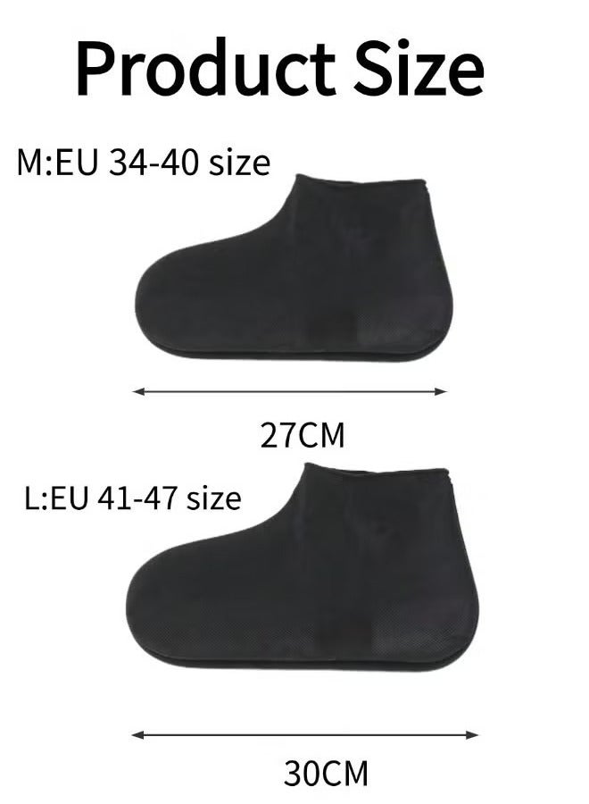GMORO Waterproof Non-Slip Silicone Shoe Covers 2 Pairs Rain Overshoes Water Resistant Outdoor Cycling Protectors for Men Women Daily Use - Image 5