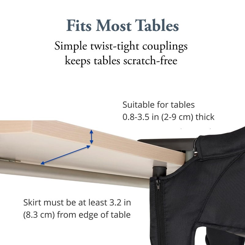 Inglesina Fast Table Chair, Cream - Portable Baby High Chair - for Babies & Toddlers up to 37 lbs - Collapsible Design - Fits Tables 0.8'' to 3.5'' Thick - Compact & Easy to Use - Travel Bag Included - Image 5