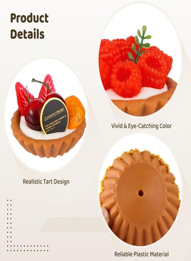DORMIYA 6 Pcs Artificial Fruit Tart Models Set, Realistic Simulated Fake Cake Dessert, Long-Lasting Vivid Multicolor Pastry Display for Home Decor, Kitchen, Photography Props - Image 3