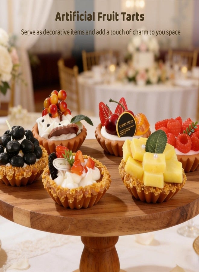 DORMIYA 6 Pcs Artificial Fruit Tart Models Set, Realistic Simulated Fake Cake Dessert, Long-Lasting Vivid Multicolor Pastry Display for Home Decor, Kitchen, Photography Props - Image 2