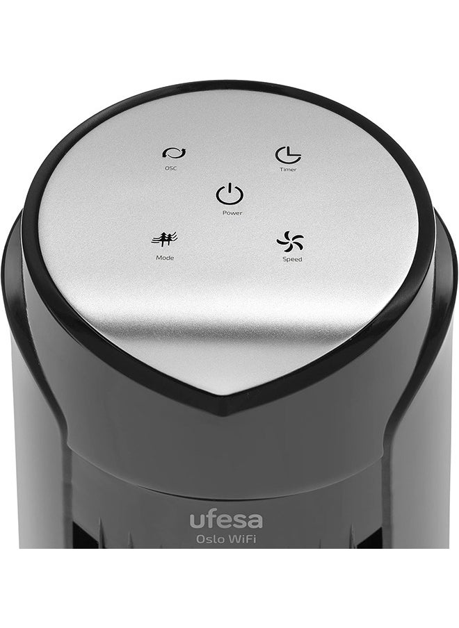 Ufesa Tower Fan With Wi-Fi Control and Remote, 12-hour Timer Function, Bladeless Powerful with 3 Speeds settings, Standing Oscillating Fan for Home, Bedroom & Office, 2 Year Warranty Black-TW1700  - Image 5